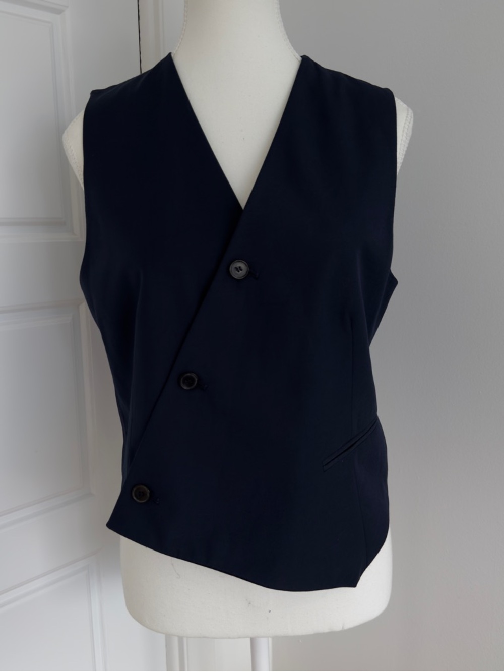 Zara Navy Tailored Double-Breasted Vest